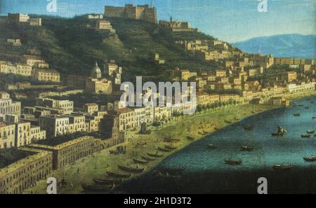 Chiaia Hafenübersicht, Neapel, Italien, 18. Jahrhundert. Malte Juan Ruiz. Museo del Prado, Madrid Stockfoto