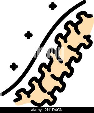 Symbol für Wirbelsäulenschmerzen. Kontur Wirbelsäulenschmerzen Vektor-Symbol Farbe flach isoliert Stock Vektor