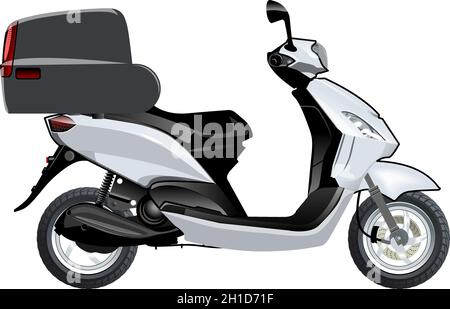 Vector Scooter Mockup. Das verfügbare EPS-10-Format, das durch Gruppen und Ebenen getrennt ist, bietet Transparenzeffekte für ein Neumalen mit einem Klick Stock Vektor