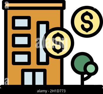 Symbol für Obdachlosenheim. Kontur Obdachlosen Schutz Vektor Symbol Farbe flach isoliert Stock Vektor