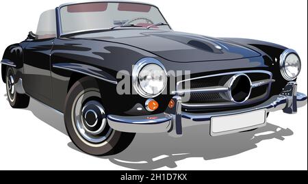 Retro-Sportwagen. Verfügbares EPS-10-Vektorformat, das durch Gruppen und Ebenen getrennt ist, für eine einfache Bearbeitung Stock Vektor