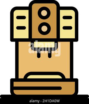 Symbol für Kaffeemaschine. Kontur Kaffeemaschine Vektor Symbol Farbe flach isoliert Stock Vektor