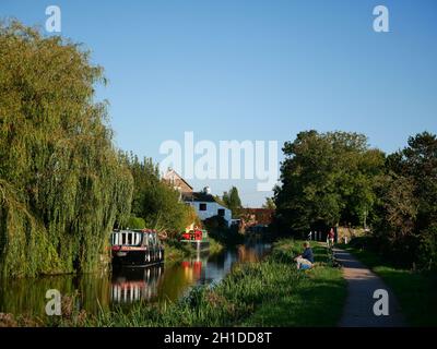 Der Bridgwater- und Taunton-Kanal in Creech Saint Michael, Somerset, Großbritannien Stockfoto