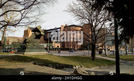 TURIN, ITALIEN - CIRCA FEBRUAR 2020: Palazzo di Giustizia (Übersetzung Gerichtsgebäude) Stockfoto