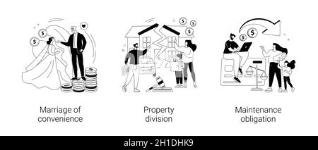 Ehegattenvereinbarung abstrakte Konzept Vektor Illustrationen. Stock Vektor