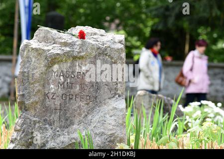 Das KZ Ebensee war ein Außenlager des Konzentrationslagers Mauthausen in der Gemeinde Ebensee in Oberösterreich. Die Häflinge im KZ Ebensee wurden ei Stockfoto