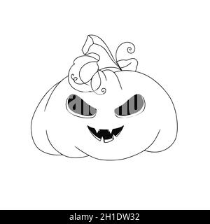 Kürbis mit einem lächelnden Gesicht. Halloween Kürbis. Happy Halloween Vektor Illustration. Stock Vektor