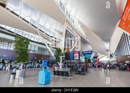 Danzig, Polen - 29. Mai 2019: Terminal der Flughafen Danzig (GDN) in Polen. Stockfoto