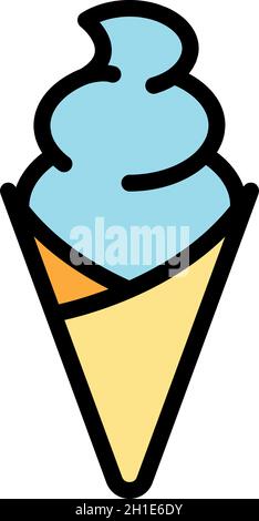 Symbol für Bananeneis. Kontur Bananeneis Vektor Symbol Farbe flach isoliert Stock Vektor