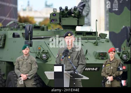 Wien, Österreich. Oktober 2021. Pressekonferenz Über Die Militärfeiern Der Streitkräfte Anlässlich Des Nationalfeiertags 2021 In Stockfoto