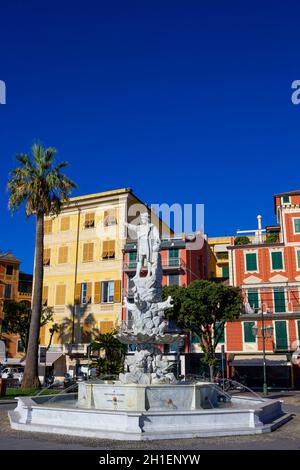 Denkmal von Christoph Kolumbus in Santa Margherita Ligure in Italien Stockfoto