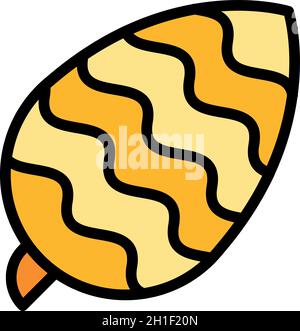 Symbol für ovalen Kiefernkegel. Kontur ovalen Kiefer Kegel Vektor Symbol Farbe flach isoliert Stock Vektor