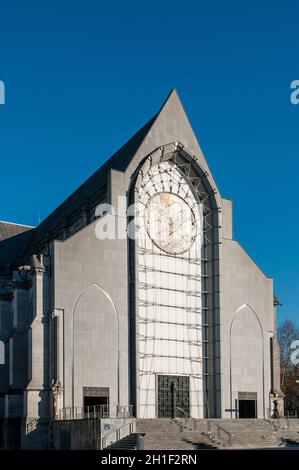 FRANKREICH. NORD (59). LILLE. KATHEDRALE NOTRE-DAME-DE-LA-TREILLE. MODERNE FASSADE, ENTWORFEN VOM ARCHITEKTEN PIERRE-LOUIS CARLIER Stockfoto