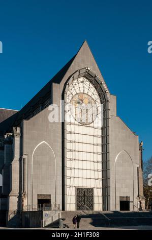 FRANKREICH. NORD (59). LILLE. KATHEDRALE NOTRE-DAME-DE-LA-TREILLE. MODERNE FASSADE, ENTWORFEN VOM ARCHITEKTEN PIERRE-LOUIS CARLIER Stockfoto