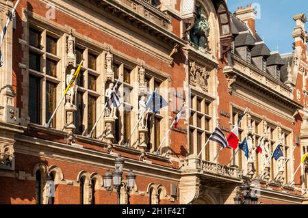 FRANKREICH. NORD (59). DUNKERQUE. RATHAUS. (FLÄMISCHER RENAISSANCE-STIL, 1901) Stockfoto