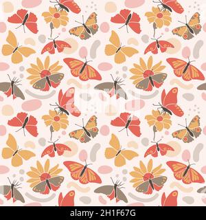 Nahtloses Muster im modernen, flachen Art-Style. Stock Vektor