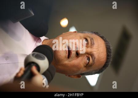 salvador, bahia / brasilien - 28. oktober 2018: Rui Costa, Gouverneur von Bahia, wird während eines Interviews in Salvador gesehen. *** Ortsüberschrift *** Stockfoto