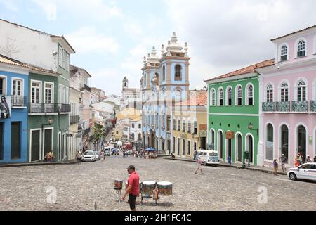 salvador, bahia / brasilien - 26. oktober 2018: Blick auf die Pelourinho, Historisches Zentrum von Salvador. *** Ortsüberschrift *** Stockfoto