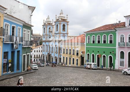 salvador, bahia / brasilien - 26. oktober 2018: Blick auf die Pelourinho, Historisches Zentrum von Salvador. *** Ortsüberschrift *** Stockfoto