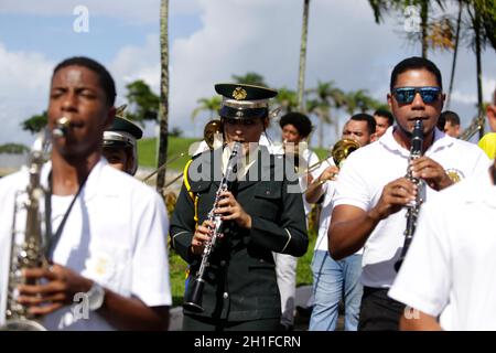 salvador, bahia/brasilien - 28. Mai 2019: Musiker der Bahia Philharmonics sind während der Aufführung zu sehen. *** Ortsüberschrift *** . Stockfoto