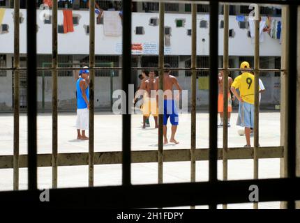 teixeira de freitas, bahia / brasilien - 16. september 2008: Gefangene werden im Strafgericht der Stadt Teixeira de Freitas gesehen. *** Lokale Bildunterschrift ** Stockfoto