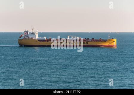 Port Said, Ägypten - November 4, 2017: Chemical/Oil Products Tanker Stolt Calluna Segeln im Mittelmeer Suezkanal in Port Said, Ägypten, Stockfoto