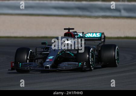 Barcelona, Spanien. Februar 2020. Formel-1-Test vor der Saison. Valtteri Bottas - Mercedes AMG Petronas F1 Team Mercedes W11 auf der Strecke Stockfoto