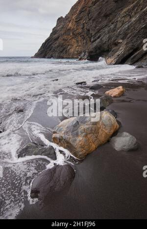 Vallehermoso Strand auf der Insel La Gomera, Kanarische Inseln, Spanien. Stockfoto