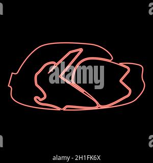 Neon gebratenes Huhn Gericht rot Farbe Vektor Illustration flachen Stil Licht Bild Stock Vektor