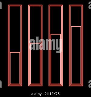 Neon Diagramm Wachstum rot Farbe Vektor Illustration flache Stil Licht Bild Stock Vektor