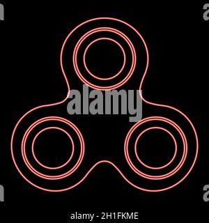 Neon Hand Spinner rot Farbe Vektor Illustration flache Stil Licht Bild Stock Vektor