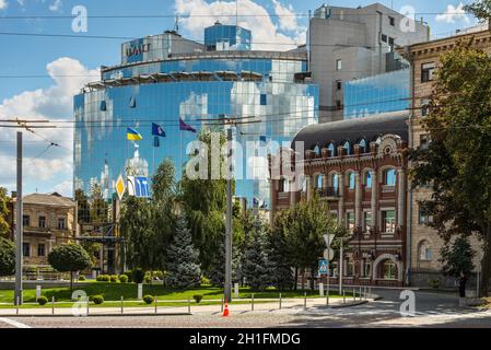 Kiew, Ukraine - August 17, 2013: Das Hyatt Regency Kiew ist das 5 Sterne Hotel in der Innenstadt von Kiew, die politische und wirtschaftliche Hauptstadt entfernt Stockfoto