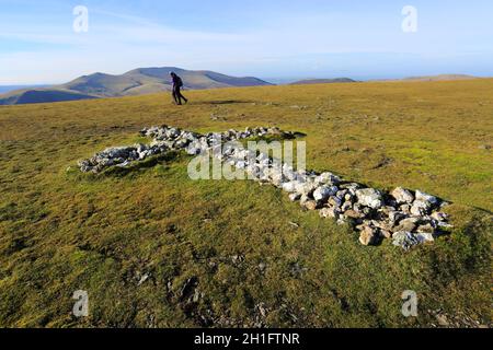 Das White Cross Memorial auf dem Berg Blencathra, Cumbria, Lake District National Park, England, Großbritannien Stockfoto