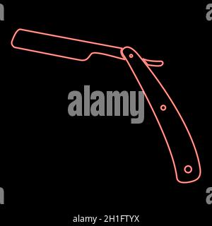 Neon gerade rasiermesserscharfe rote Farbe Vektor Illustration flachen Stil Licht Bild Stock Vektor