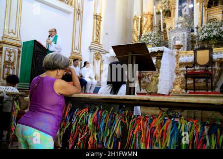 salvador, bahia / brasilien - 8. November 2019: Blick auf die Bonfim-Kirche auf dem Heiligen Berg in Salvador. *** Ortsüberschrift *** Stockfoto