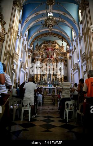 salvador, bahia / brasilien - 8. November 2019: Blick auf die Bonfim-Kirche auf dem Heiligen Berg in Salvador. *** Ortsüberschrift *** Stockfoto