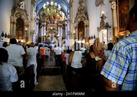 salvador, bahia / brasilien - 8. November 2019: Blick auf die Bonfim-Kirche auf dem Heiligen Berg in Salvador. *** Ortsüberschrift *** Stockfoto