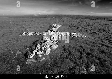 Das White Cross Memorial auf dem Berg Blencathra, Cumbria, Lake District National Park, England, Großbritannien Stockfoto