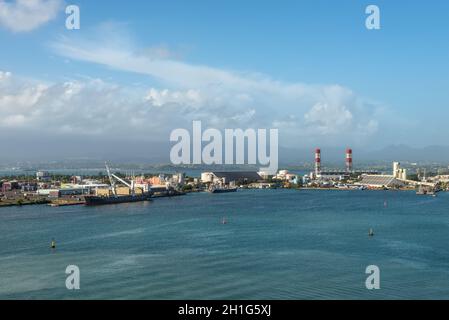 Pointe-à-Pitre, Guadeloupe - Dezember 20, 2016: Blick von Pointe-à-Pitre, Guadeloupe, der Region von Frankreich, Kleine Antillen, Karibik. Ich Stockfoto