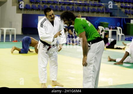 lauro de freitas, bahia - brasilien - 28. juli 2016: Justo Noda, Trainer des kubanischen Judo-Teams, wird während des Trainings im Panamerikanischen Zentrum von Jod gesehen Stockfoto