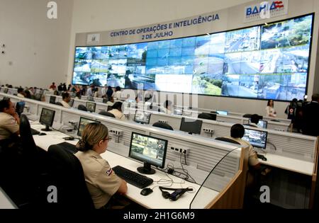 salvador, bahia - brasilien - 18. juli 2016: Ansicht des Operations- und Nachrichtendienstes des Sekretariats für öffentliche Sicherheit Bahia, das sich im Bahi-Bundesstaat befindet Stockfoto