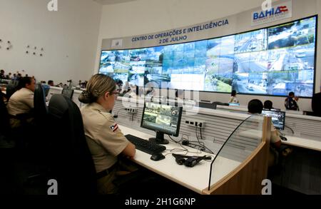 salvador, bahia - brasilien - 18. juli 2016: Ansicht des Operations- und Nachrichtendienstes des Sekretariats für öffentliche Sicherheit Bahia, das sich im Bahi-Bundesstaat befindet Stockfoto