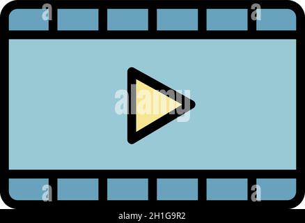 Symbol für Filmkino-Rahmen. Umriss Film Kinorahmen Vektor Symbol Farbe flach isoliert Stock Vektor