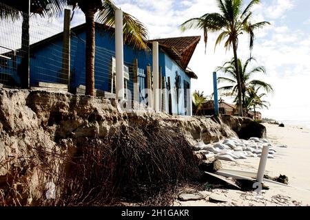 belmonte, bahia / brasilien - 19. juli 2009: In der Stadt Belmonte wird am Meer eine Zerstörung durch Meerwasser beobachtet. *** Lokale Capt Stockfoto