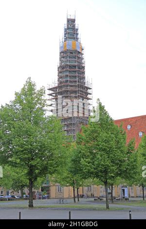 Hannover, 03. Mai 2011: Neustädter Kirchturm während des Wiederaufbaus in Hannover. Stockfoto