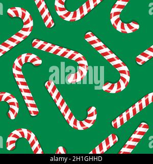 Weihnachten Candy Cane Hintergrund-Design. Urlaub Vektor nahtloses Muster. Stock Vektor