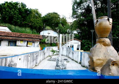 salvador, bahia / brasilien - 30. september 2014: Blick auf die Terrasse des Candomble Baixa da Casa Branca in der Stadt Salvador. Stockfoto