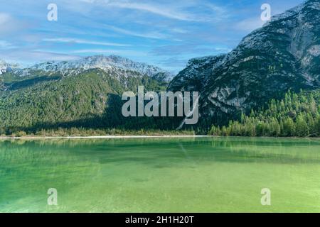 Schöner Lago di Landro (Duerre See) in den italienischen dolomiten Stockfoto