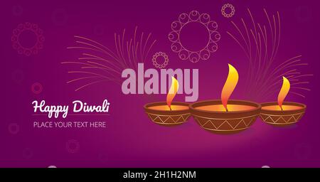 Diwali Grußformeln für Webbanner oder Post Stock Vektor