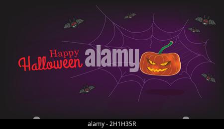 Halloween-Gruß-Vektor für Social Media Post und Web-Banner Hintergrund Stock Vektor
